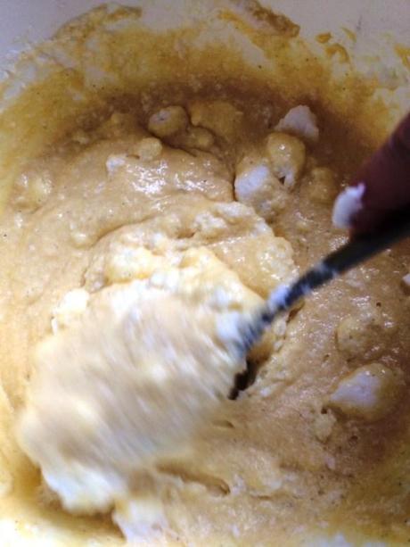 folding whisked egg white into cake batter schichttorte recipe greatbloggersbakeoff2014