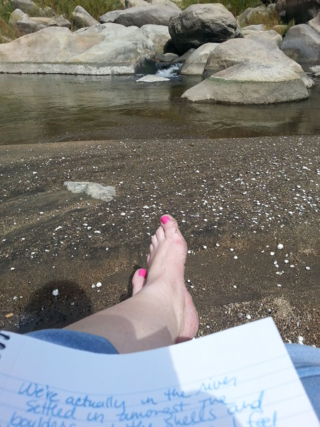 In the mighty kern writing in the river