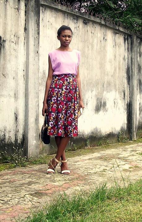 DIY Pleated Floral Skirt