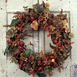 The Wreath Depot - Fall Pumpkin and Autumn Berry Door Wreath