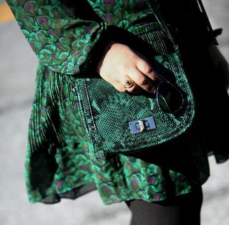 wardrobe oxygen what I wore green snakeskin bag talbots