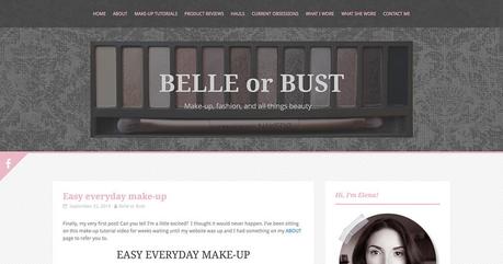 Screenshot of my beauty blog Belle or Bust via Cropped Stories