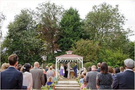 Outside Ceremony in Gazebo | Sheene Mill Wedding Photographer | Same Sex Wedding | Two Grooms | Tux & Tales Photography