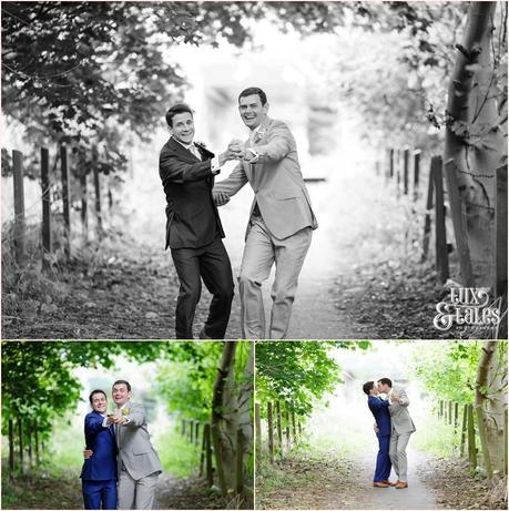 Wedding Portraits in the Cambridge countryside| Sheene Mill Wedding Photographer | Same Sex Wedding | Two Grooms | Tux & Tales Photography | Tango