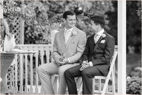 Outside Ceremony in Gazebo | Sheene Mill Wedding Photographer | Same Sex Wedding | Two Grooms | Tux & Tales Photography