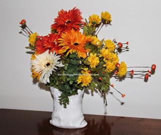 Handmade Fall Silk Flowers Arrangement perfect for Fall Decor