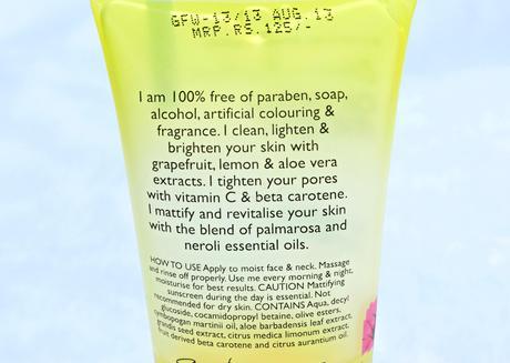 Aroma Magic Grapefruit Face Wash Ingredients (2)