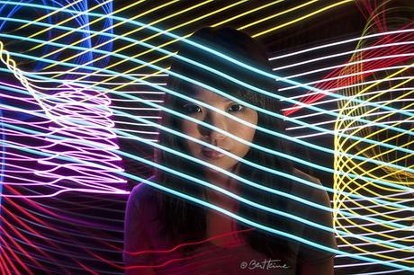 Abstract Compositions with Led Lights and Model Zhuzhu