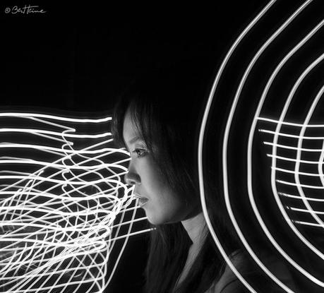 Abstract Compositions with Led Lights and Model Zhuzhu