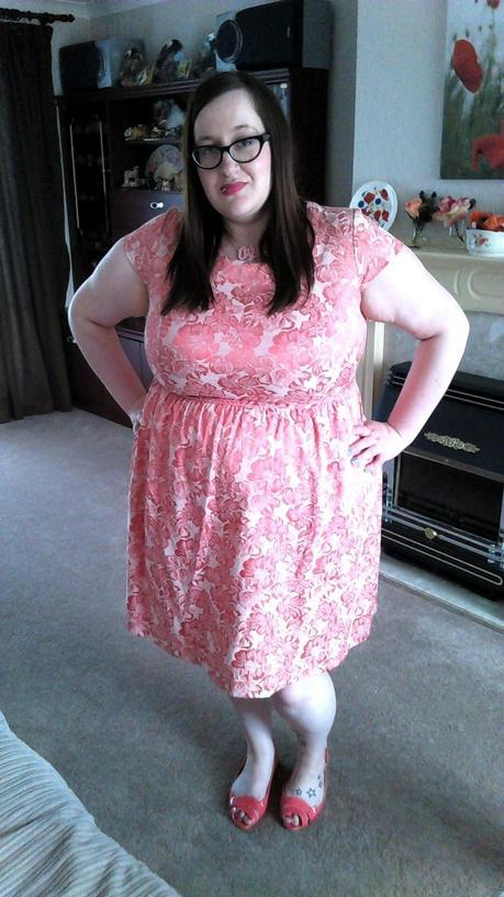 Simply Be Pink Jacquard Prom Dress