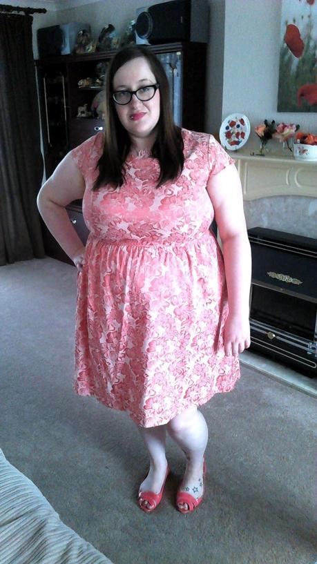 Simply Be Pink Jacquard Prom Dress
