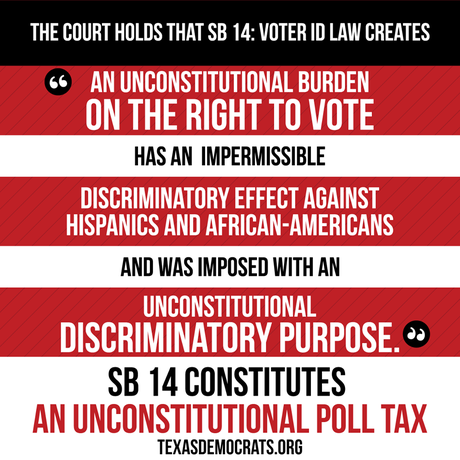 U.S. District Judge Tosses Out Texas' Voter ID Law