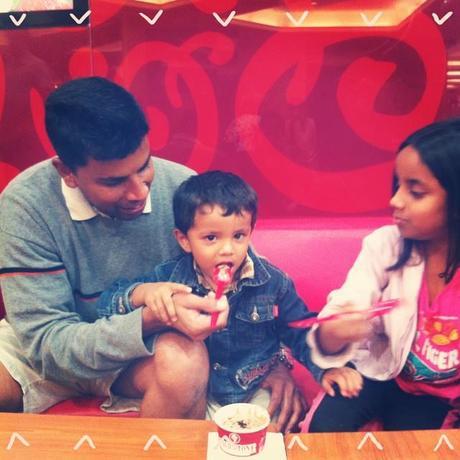 Ice cream break at  Coldstone Creamery in Mall of the Emirates - seriously yummy!