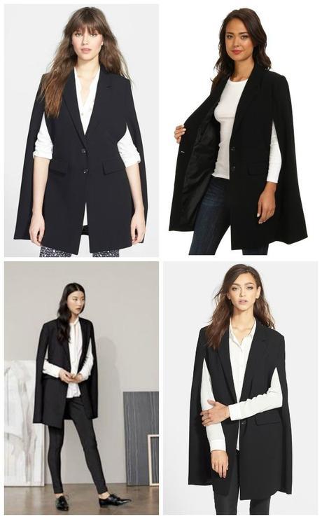 The Vince Camuto Notch Collar Cape is so odd I had to share multiple photos