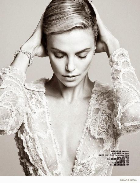 CHARLIZE THERON IN OCTOBER 2014 COVER SHOOT OF BAZAAR CHINA