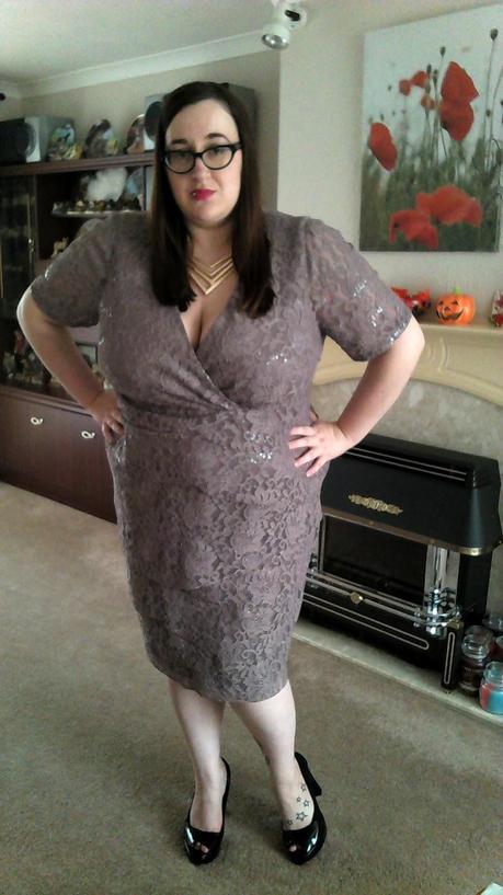 Ann Harvey Sequin Lace Tiered Dress