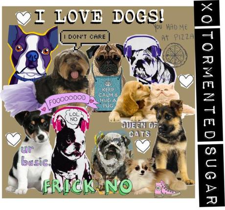 I Love Dogs Collage