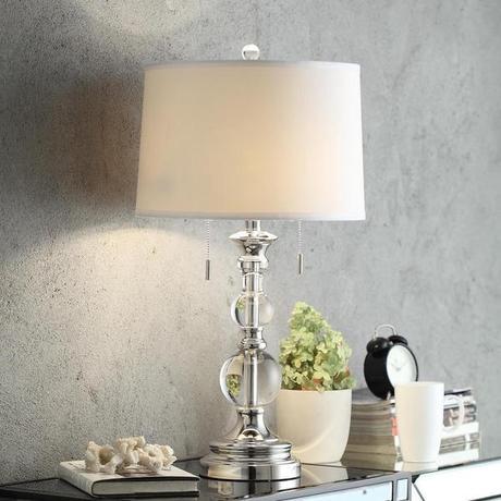 INSPIRE Q Quinn Crystal Mercury Base 2-Light Accent Table Lamp