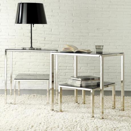 INSPIRE Q Alta Vista Black + Chrome Dual Metal Accent Table