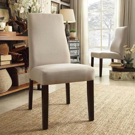 INSPIRE Q Marcey Grey Fabric Wave Back Dining Chair (Set of 2)