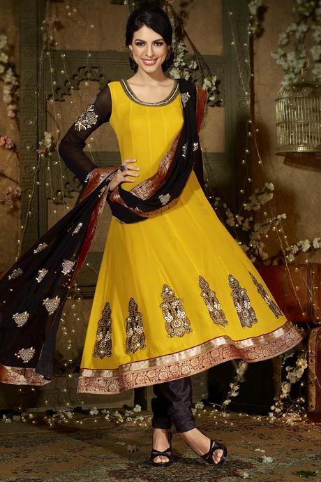 Lovely yellow and black anarkali