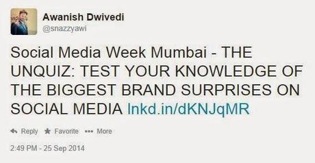 Social Media Week #SMWMumbai 2014 - My Story