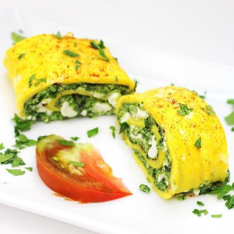 Greek Omelette Roll with Spinach Greek Omelette Roll with Spinach