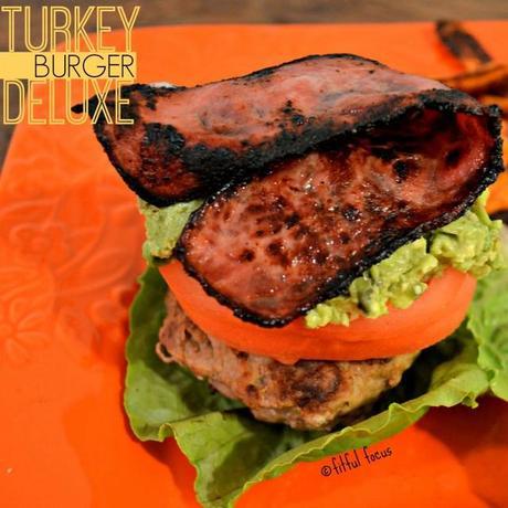 Turkey Burger Deluxe, high protein, low carb via Fitful Focus