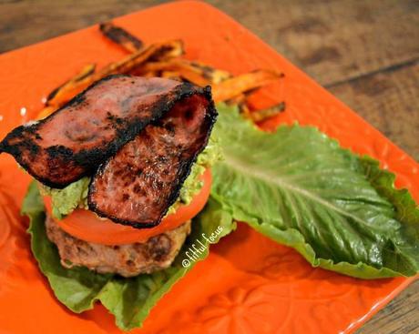 Turkey Burger Deluxe, high protein, low carb via Fitful Focus