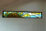 art deco style stained glass window 