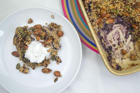 Wild Blueberry Coconut Baked Oats Crunch