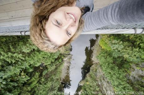 A selfie on the Capilano Suspension Bridge. Rule #1 don't drop your camera!