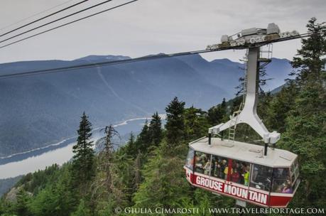 The epic views from the Grouse Mountain cable car. Yes you DO want to ride it!