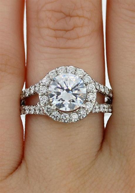 Halo Split Shank Engagement Ring Semi Mounting