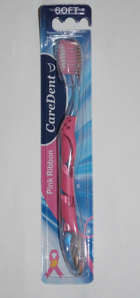 3B's Brushes with CareDent Pink Ribbon toothbrush