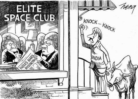 entering Mars orbit - Pride for India .... unbecoming cartoon of New York Times