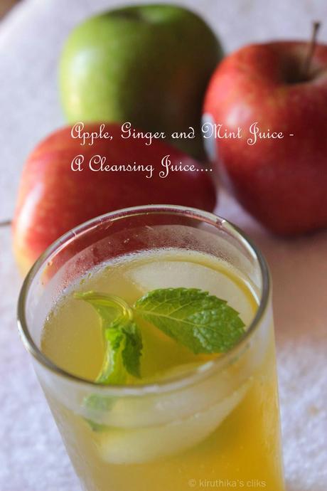 Apple, Ginger and Mint Juice - A cleansing juice.....