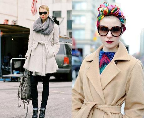 what scarf with a belted wrap coat