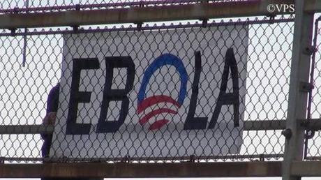 Pres Ebola overpass sign