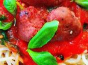 Tomato Pasta with Basil Longganisa Meatballs