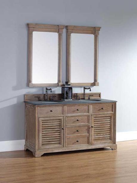 Driftwood Vanity with Louvered Doors
