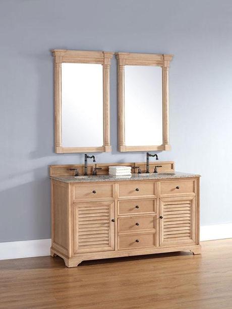 Paliano Double Sink Vanity with Natural Oak Finish