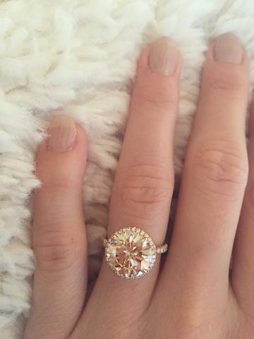 Champagne Diamond Engagement Ring in Rose Gold