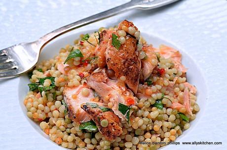 ~grilled salmon & couscous~