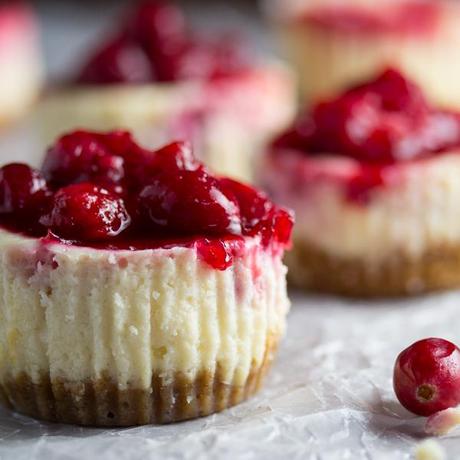 Cranberry Sauce Mini Cheesecakes