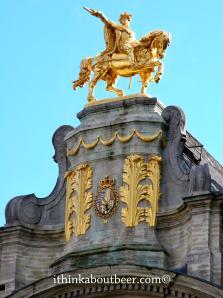 The Golden Man on top of the Belgian Brewers' Guild