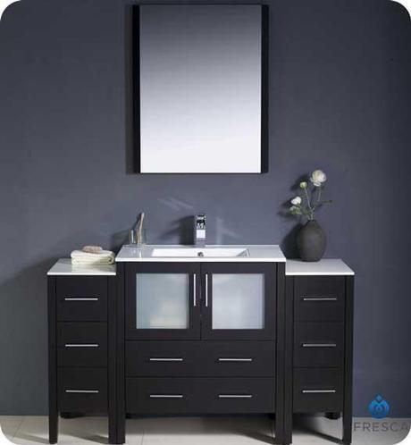 Fresca Modern Vanity with Frosted Glass Doors