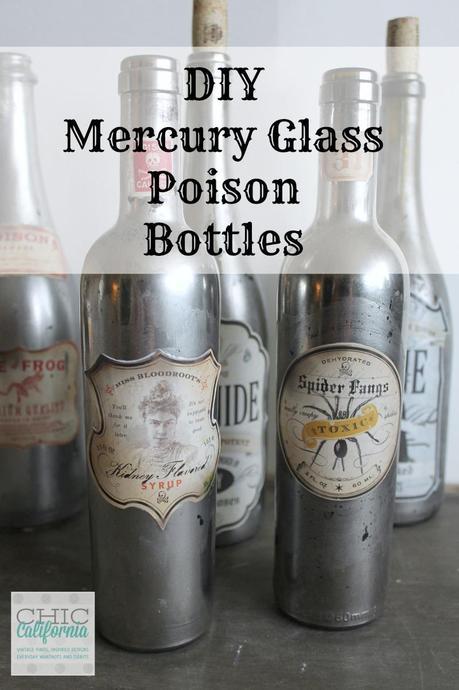 DIY Mercury Glass Poison Botles