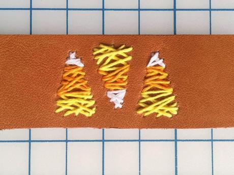Candy Corn Embroidered Napkin Rings