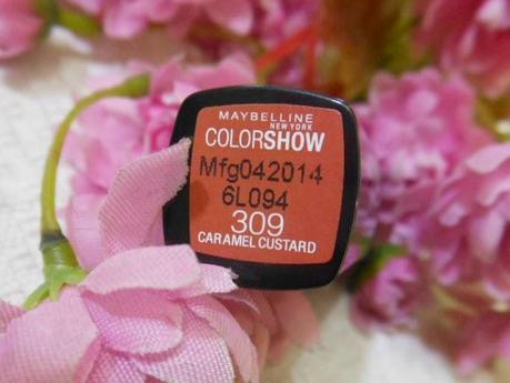 Maybelline Color Show Lipstick Caramel Custard (309) : Review, Swatch, FOTD